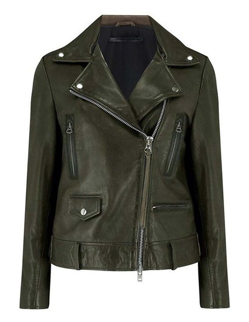 MDK seattle new thin leather jacket - dark green