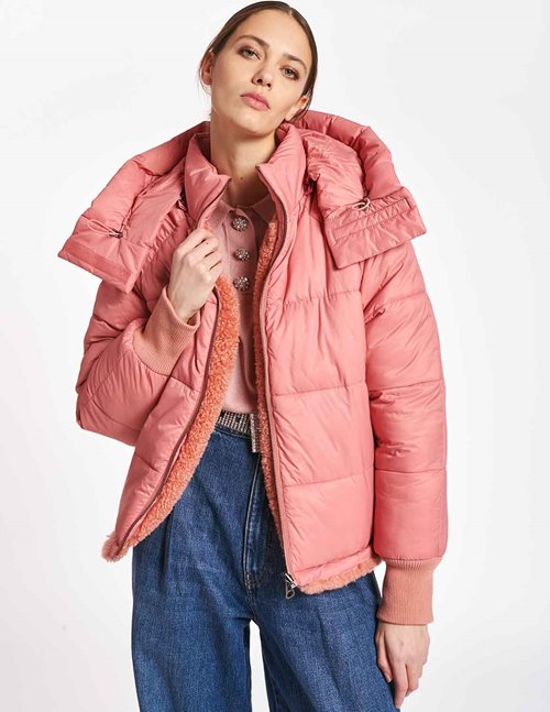 Essentiel Antwerp abrasion faux fur jacket - pink