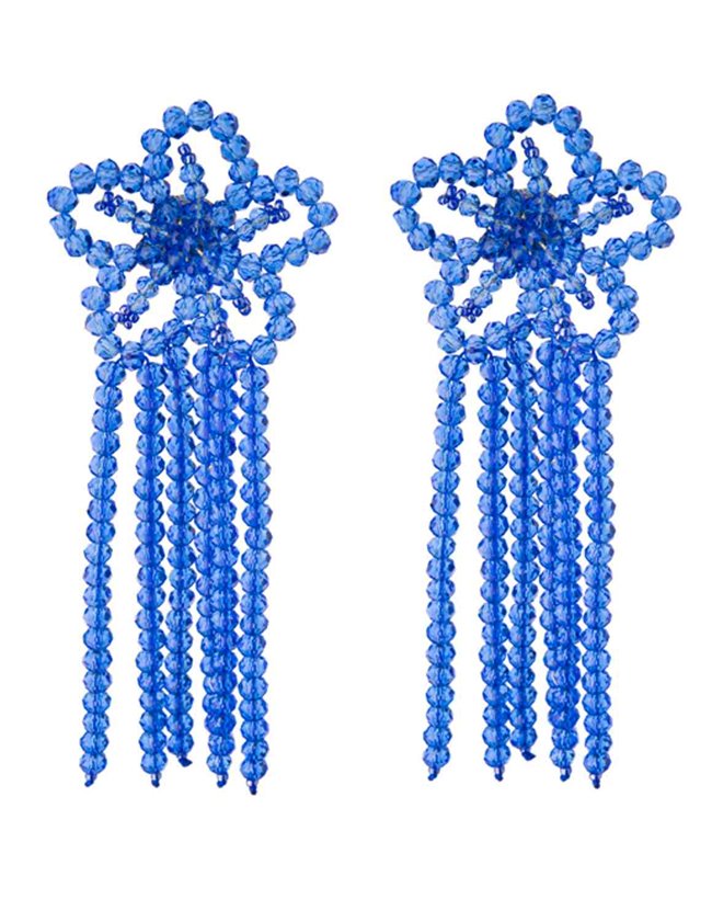 Shrimps Clothing frans earrings - blue