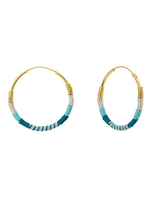 Une A Une bocsc small hoop earrings - blue / turquoise