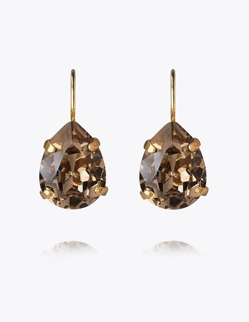 Caroline Svedbom mini drop clasp earrings - gold greige