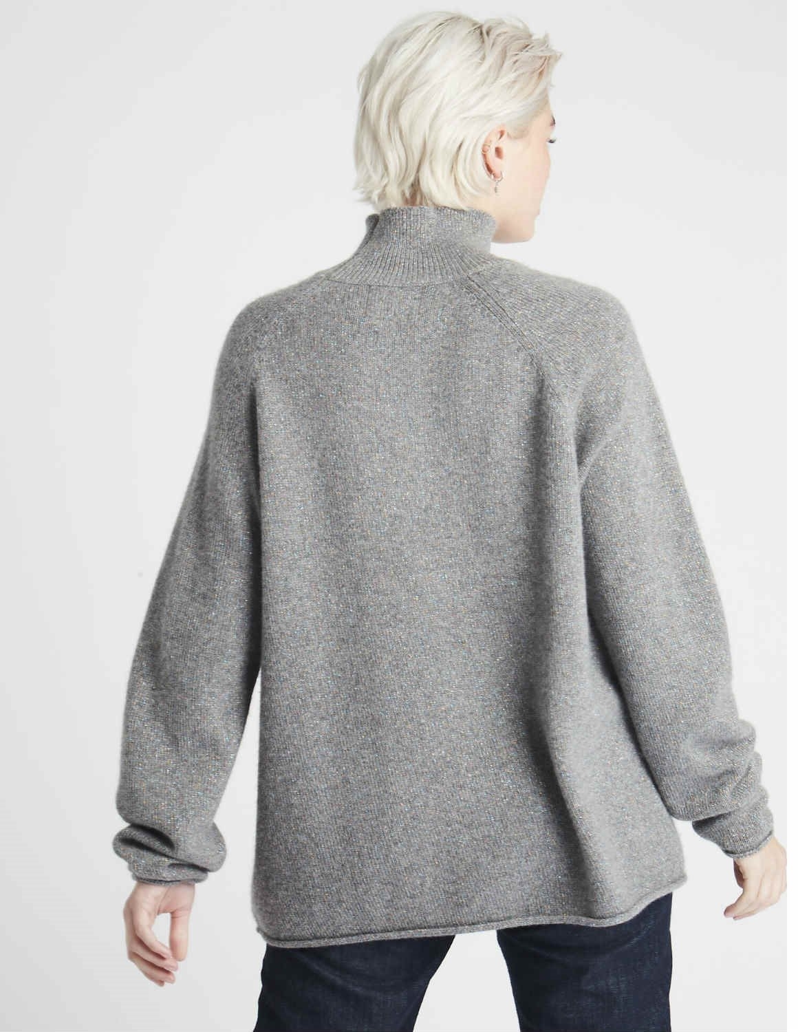 Jumper 1234 Lurex winter cashmere sweater - grey - Feather & Stitch
