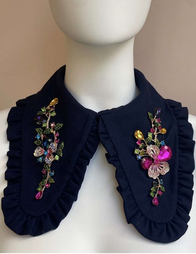Claire Mischevani collar - navy embellished