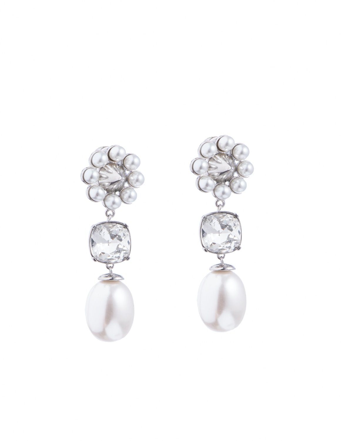 Shrimps Clothing Terry earrings cream silver