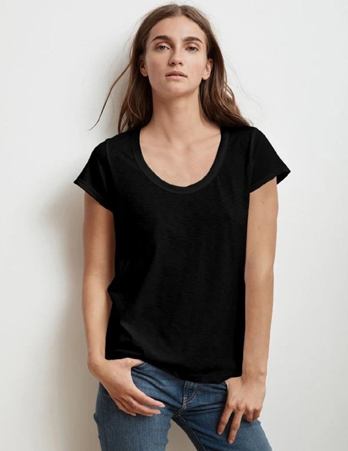 Velvet by Graham and Spencer Katie03 city slub tee - black
