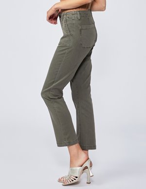 Paige Jeans mayslie straight jeans - vintage moss detail