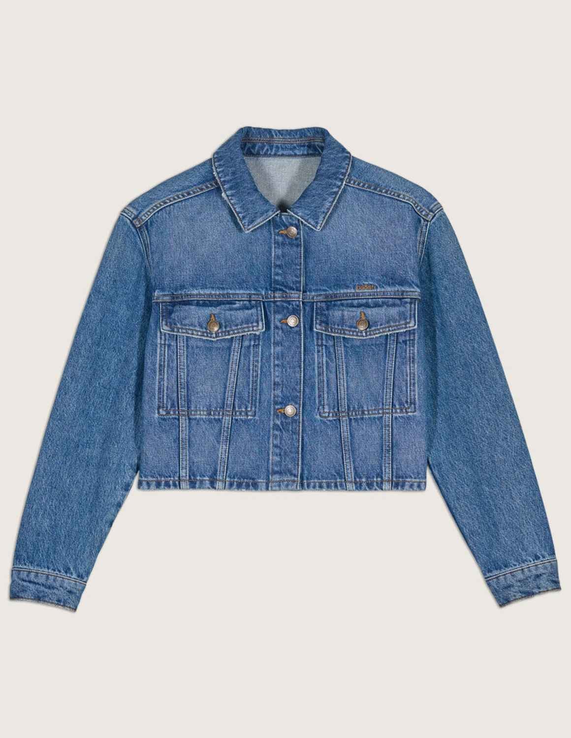 Bright coloured denim jacket on sale