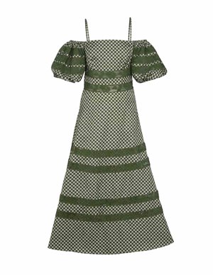 Shrimps Clothing freya dress - chive/cream back