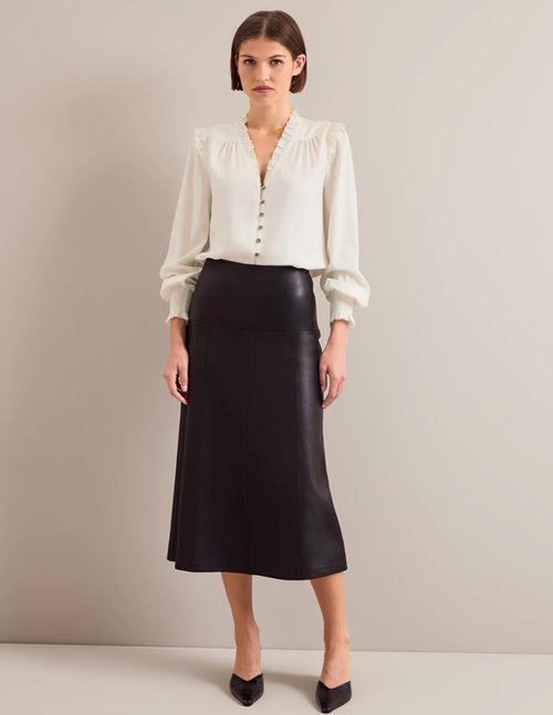 Cefinn tiana leather skirt - black