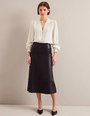 Cefinn tiana leather skirt - black