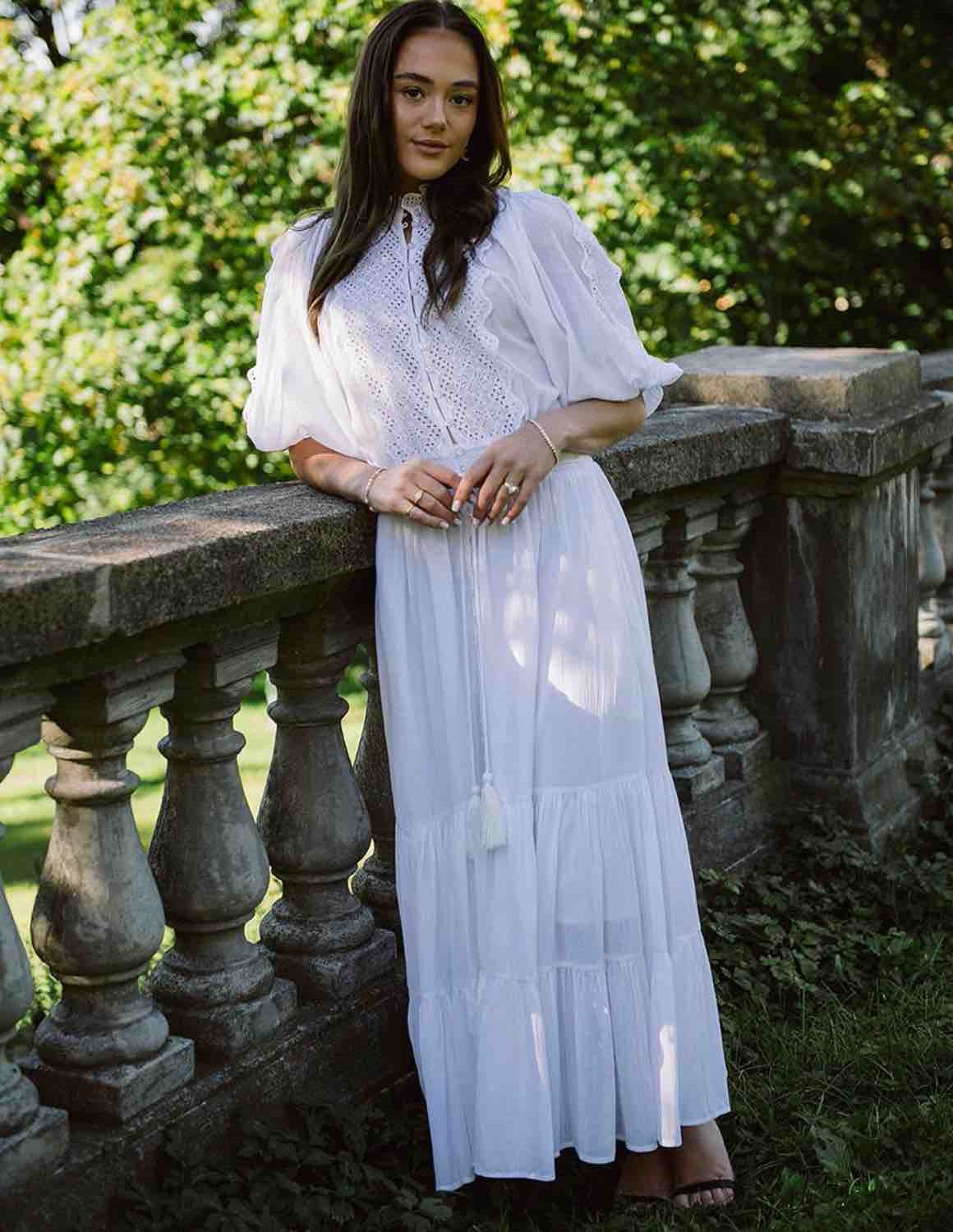 byTiMo Cotton slub dress white