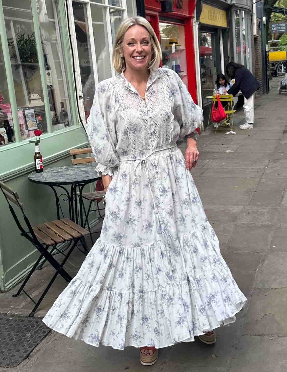 byTiMo Cotton slub dress flower buds