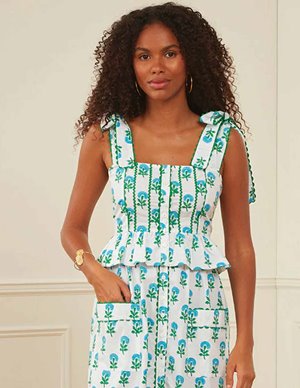 Pink City Prints hattie top - aqua