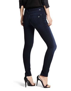 DL1961 florence mid-rise skinny jeans - wooster / dark blue side