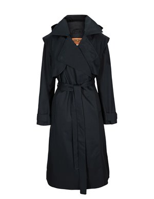 BRGN raindrop trench coat - black back