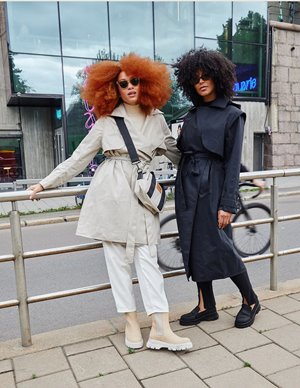 BRGN raindrop trench coat - black detail