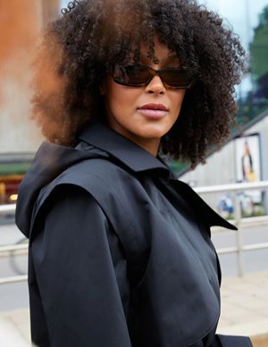 BRGN raindrop trench coat - black side