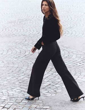 Frame Jeans le slim palazzo jean - black side