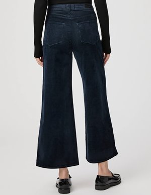 Paige Harper Ankle Trouser in Navy Corduroy detail