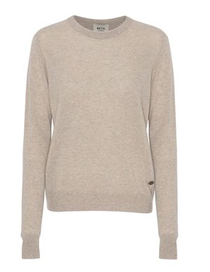 Beta Studios o - neck cashmere jumper - sand