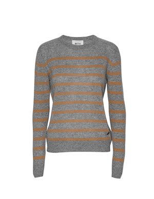 Beta Studios bibi striped jumper - grey / camel