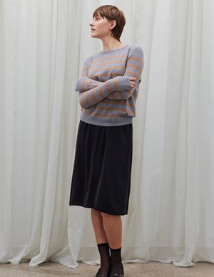 Beta Studios bibi striped jumper - grey / camel side