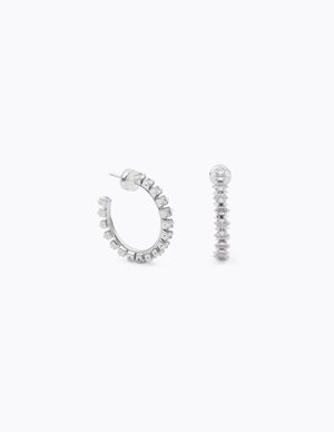 Caroline Svedbom navette hoop earrings - rhodium / crystal back