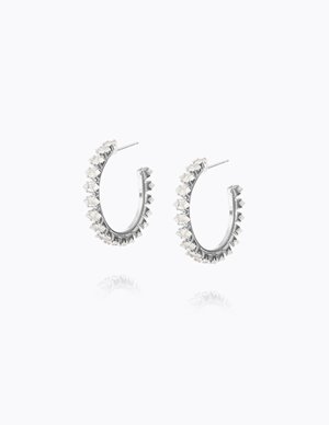 Caroline Svedbom navette hoop earrings - rhodium / crystal
