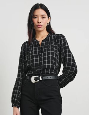 Rails eloise shirt - silver charcoal onyx