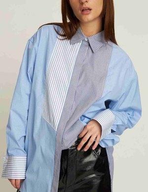 Stella Nova combined cotton stripe shirt - blue back