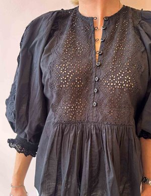 byTiMo cotton slub blouse - black back