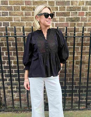 byTiMo cotton slub blouse - black side