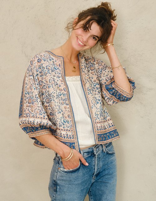 M.A.B.E - Ori Emb Jacket - Ecru/Multi main image 1