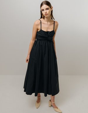 Emin & Paul tie front dress - black back