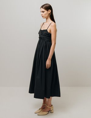 Emin & Paul tie front dress - black detail