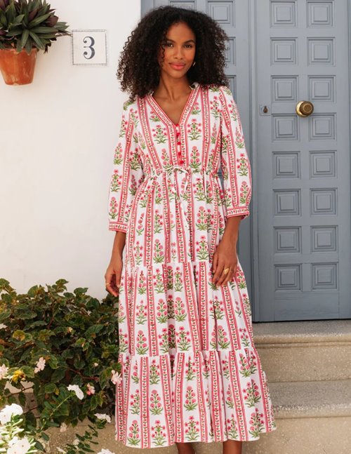 Pink City Print Gemma Lime Dress