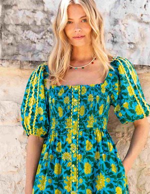 Pink City Prints colette dress - hibiscus back