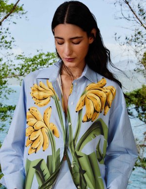Farm Rio banana shirt - blue side