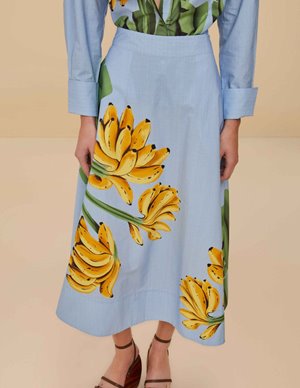 Farm Rio banana skirt - blue back