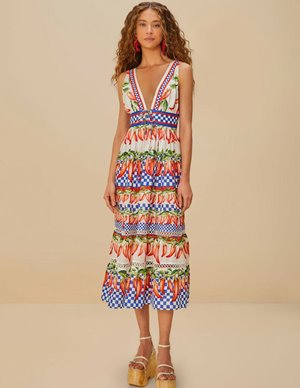 Farm Rio picnic dress - off white