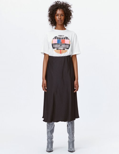 Munthe Taulla print pleated skirt - cream