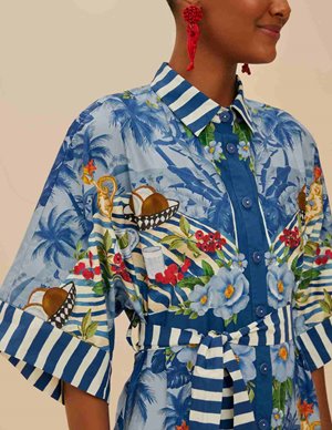 Farm Rio Table Scarf Midi Dress detail