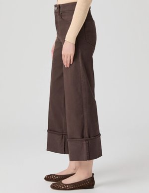 Paige Jeans sasha ankle cuff jean - chocolate side