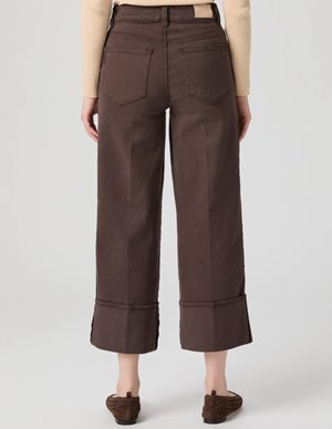 Paige Jeans sasha ankle cuff jean - chocolate detail