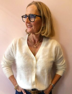 Jumper 1234 popper cardigan - ecru