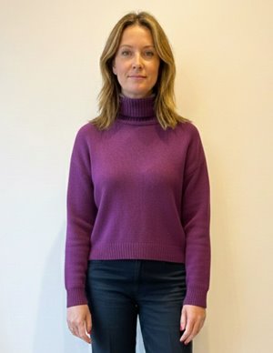 Jumper 1234 oversize roll collar jumper - beetroot