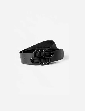 Munthe latter belt - black detail