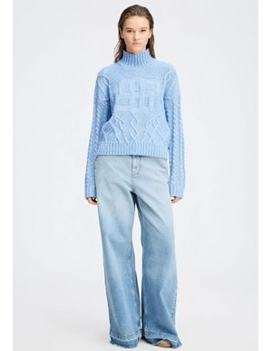 Munthe loganberry jumper - blue detail