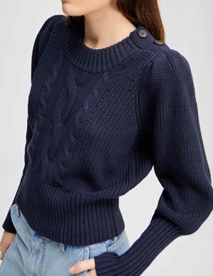 Munthe lysta jumper - navy detail