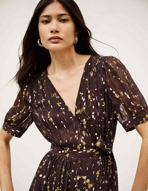 ba&sh kris dress - chocolat detail